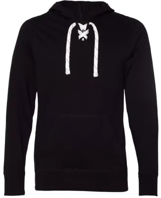 J America 8231 Sport Lace Jersey Hooded Pullover T Black