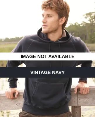 J America 8863 Vintage Hooded Sweatshirt with Cont Vintage Navy