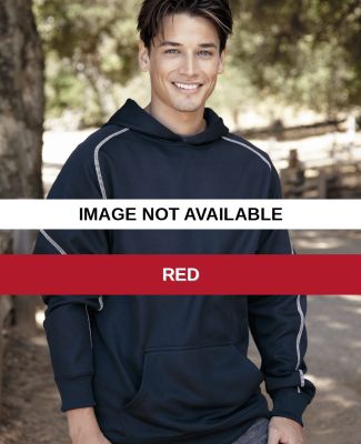 J America 8974 Poly Mesh Hooded Pullover Red