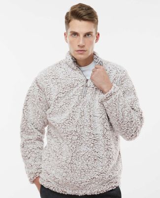 J America 8454 Epic Sherpa Quarter-Zip in Oatmeal heather