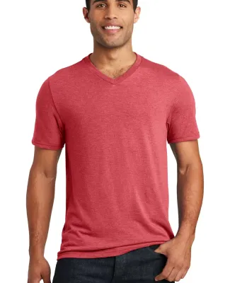 District Made DT1350     Mens Perfect Tr   V-Neck  Red Frost