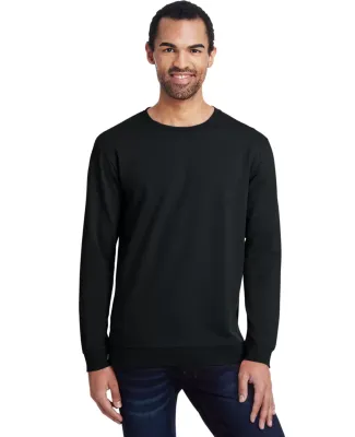 Anvil 73000 Unisex French Terry Crewneck Pullover BLACK