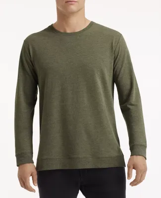Anvil 73000 Unisex French Terry Crewneck Pullover in Hthr city green