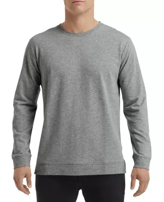 Anvil 73000 Unisex French Terry Crewneck Pullover in Heather graphite