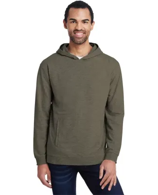 Anvil 73500 French Terry Unisex Hooded Pullover in Hthr city green