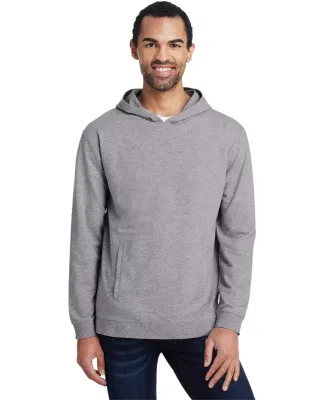 Anvil 73500 French Terry Unisex Hooded Pullover in Heather graphite