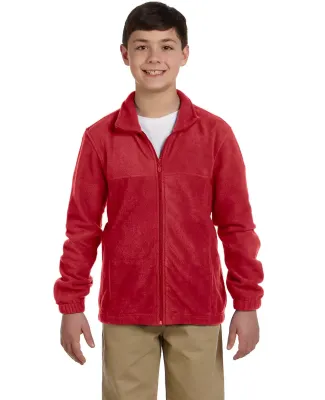 Harriton M990Y Youth 8 oz. Full-Zip Fleece RED