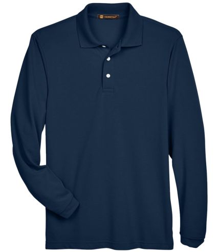 Harriton M265L Men's 5.6 oz. Easy Blend™ Long-Sl in Navy