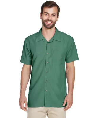 Harriton M560 Men's Barbados Textured Camp Shirt PALM GREEN