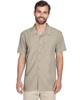 Harriton M560 Men's Barbados Textured Camp Shirt KHAKI