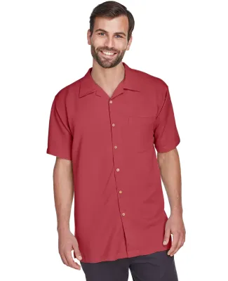 Harriton M570 Men's Bahama Cord Camp Shirt TILE RED