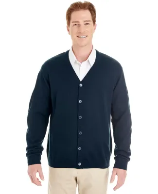 Harriton M425 Men's Pilbloc™ V-Neck Button Cardi DARK NAVY