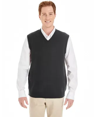 Harriton M415 Men's Pilbloc™ V-Neck Sweater Vest BLACK