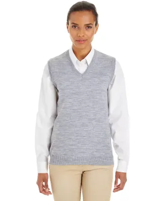 Harriton M415W Ladies' Pilbloc™ V-Neck Sweater V GREY HEATHER