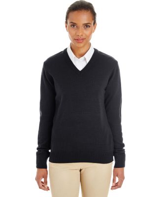 Harriton M420W Ladies' Pilbloc™ V-Neck Sweater BLACK