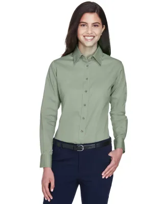 Harriton M500W Ladies' Easy Blend™ Long-Sleeve T DILL