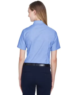 Harriton M600SW Ladies' Short-Sleeve Oxford with S LIGHT BLUE
