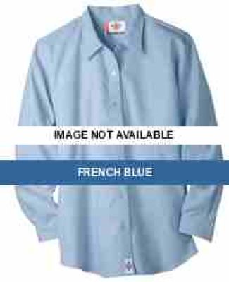 FL011 Dickies Womens Long Sleeve Stretch Oxford  French Blue