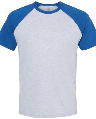 Next Level Apparel 3650 Unisex Raglan Short Sleeve in Royal/ heather grey
