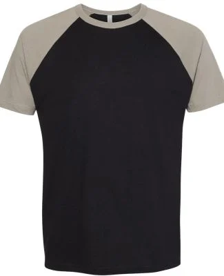 Next Level Apparel 3650 Unisex Raglan Short Sleeve in Warm gray/black