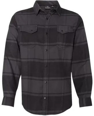 Burnside 8219 Snap Front Long Sleeve Plaid Flannel Black