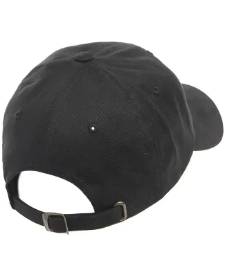 Yupoong 6245PT Peached Cotton Twill Dad Cap in Black