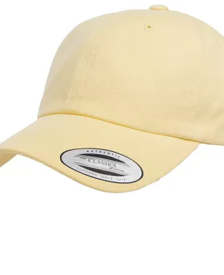 Yupoong 6245PT Peached Cotton Twill Dad Cap in Yellow