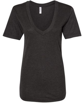Unisex Tri-Blend S/S Deep V-Neck T-Shirt TRI BLACK