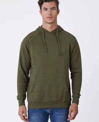 Cotton Heritage M2630 French Terry Pullover Hoodie Military Green