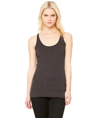 BELLA 8430 Womens Tri-blend Racerback Tank in Char blk triblnd