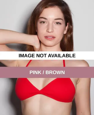 4310 American Apparel Baby Rib Bikini Bra Pink / Brown