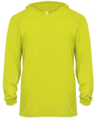 Badger Sportswear 2105 B-Core Long Sleeve Youth Ho in Safety yellow