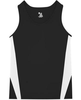 Badger Sportswear 2667 Stride Youth Singlet Black/ White