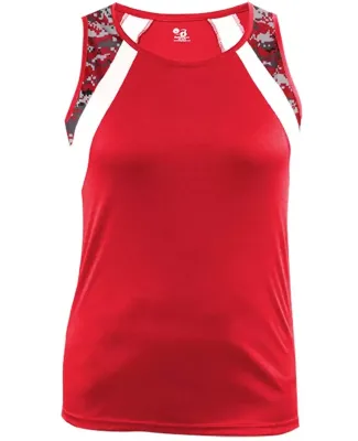 Badger Sportswear 8961 B-Core Aero Women's Singlet Red/ White/ Red Digital