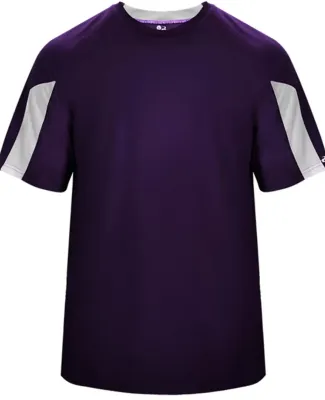 Badger Sportswear 2176 Striker Youth Tee Purple/ White