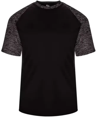 Badger Sportswear 4178 Tonal Blend Panel Tee Black/ Black Tonal Blend