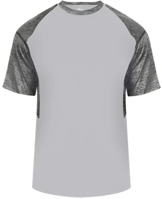 Badger Sportswear 4178 Tonal Blend Panel Tee Silver/ Graphite