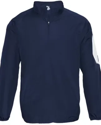 Badger Sportswear 7641 Sideline Long Sleeve Pullov in Navy/ white