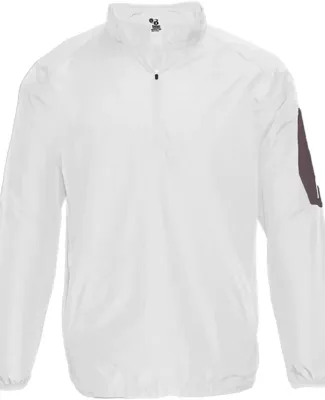 Badger Sportswear 7641 Sideline Long Sleeve Pullov in White/ graphite
