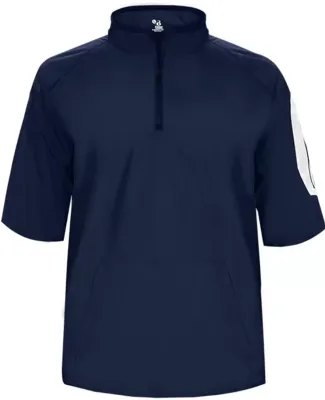 Badger Sportswear 7642 Sideline Short Sleeve Pullo Navy/ White