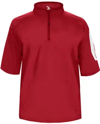 Badger Sportswear 7642 Sideline Short Sleeve Pullo Red/ White