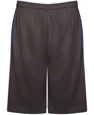 Badger Sportswear 2168 Youth Tonal Blend Panel Sho in Graphite/ purple