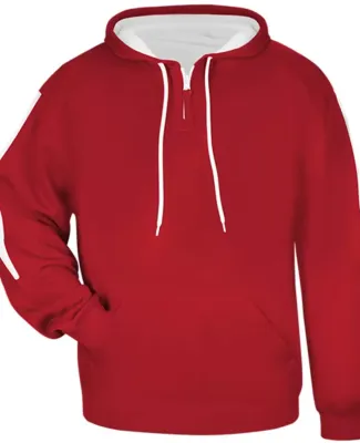Badger Sportswear 1456 Sideline Fleece Hoodie Red/ White
