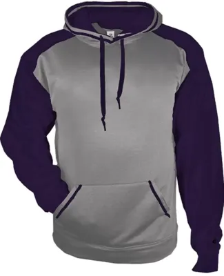 Badger Sportswear 1468 Pro Heather Colorblocked Ho Steel Heather/ Purple