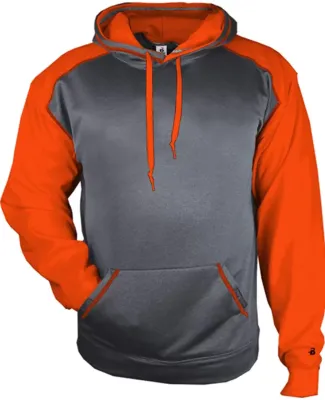Badger Sportswear 1468 Pro Heather Colorblocked Ho Carbon Heather/ Burnt Orange