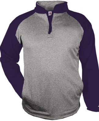 Badger Sportswear 1484 Sport Pro Heather Performan in Steel heather/ purple