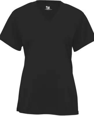 Badger Sportswear 2162 B-Core Girl's V-Neck T-Shir Black