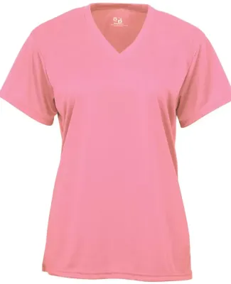 Badger Sportswear 2162 B-Core Girl's V-Neck T-Shir Pink
