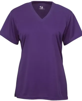 Badger Sportswear 2162 B-Core Girl's V-Neck T-Shir Purple
