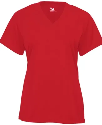 Badger Sportswear 2162 B-Core Girl's V-Neck T-Shir Red